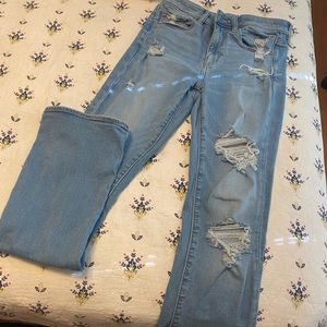 American Eagle Ripped High Waist Straight Kick Jean 10L